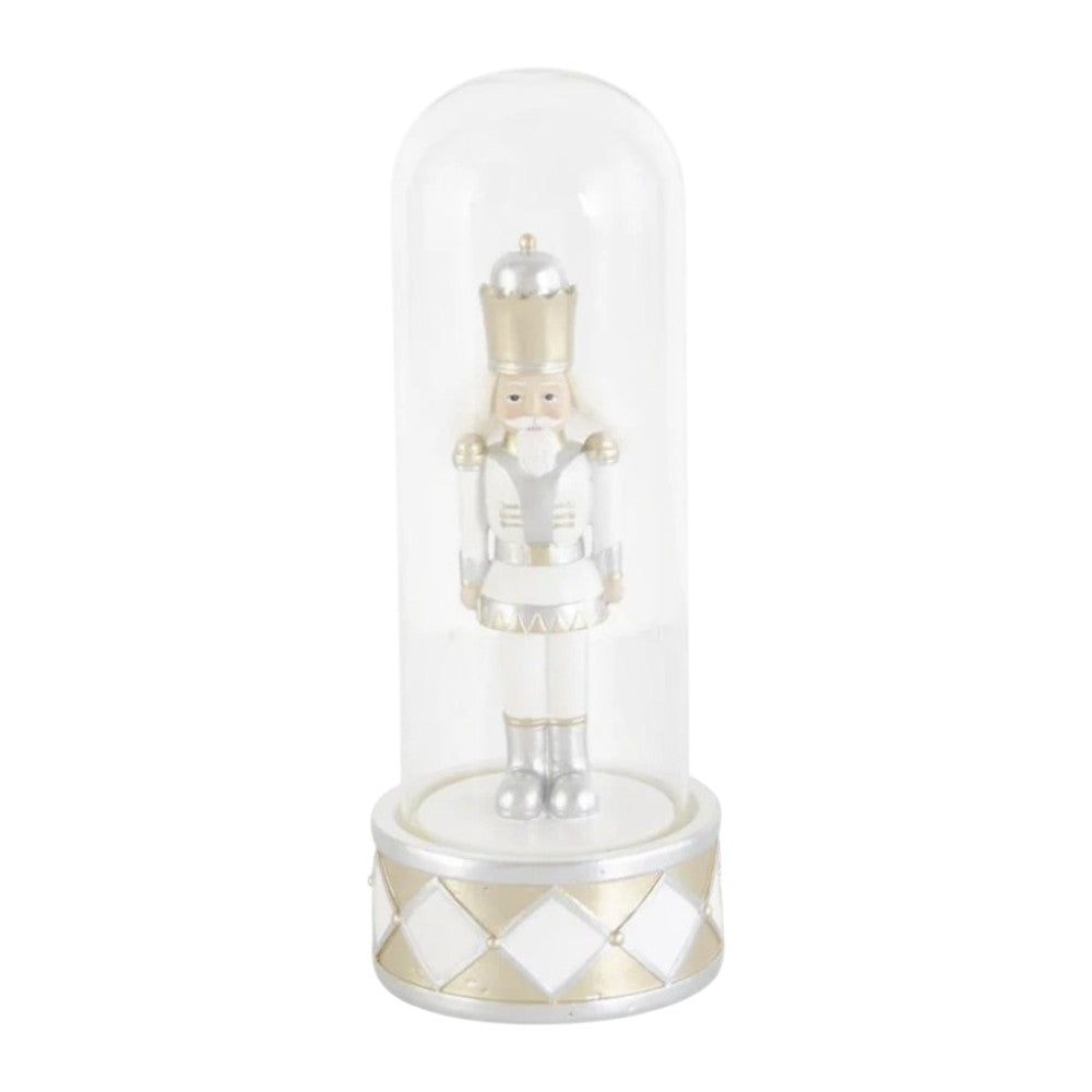 White & Gold Nutcracker Domes – Christmas LED Holiday Décor