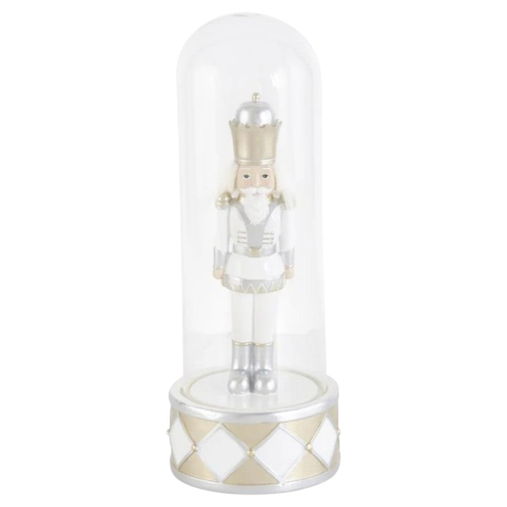 White & Gold Nutcracker Domes – Christmas LED Holiday Décor