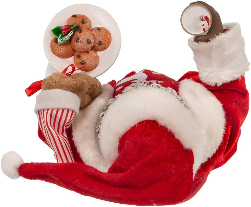 10.5" African American Santa in Pajamas and Robe – Unique Christmas Figurine