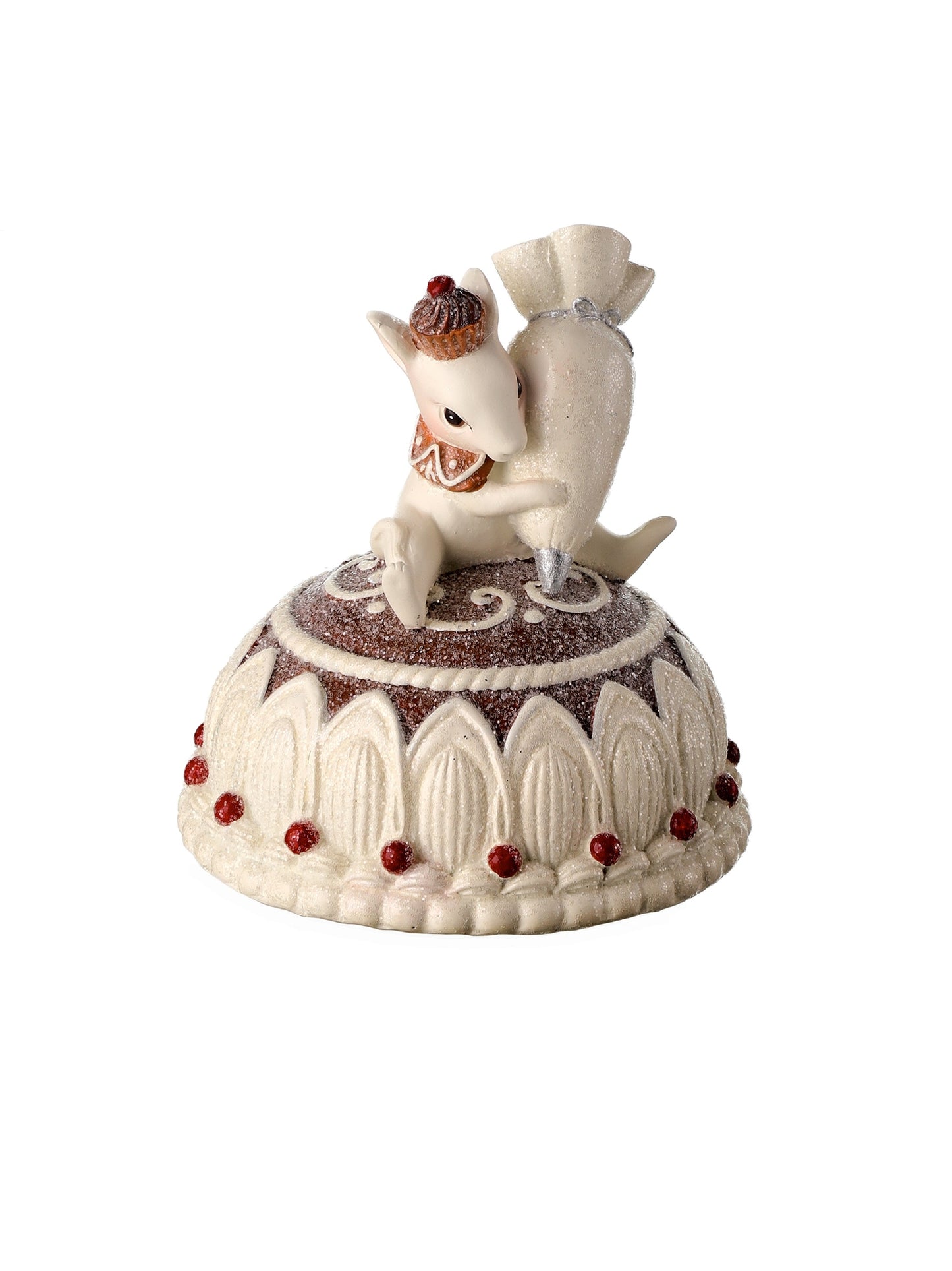 4.5" Resin Mouse on Gingerbread Cake – Christmas Decorations