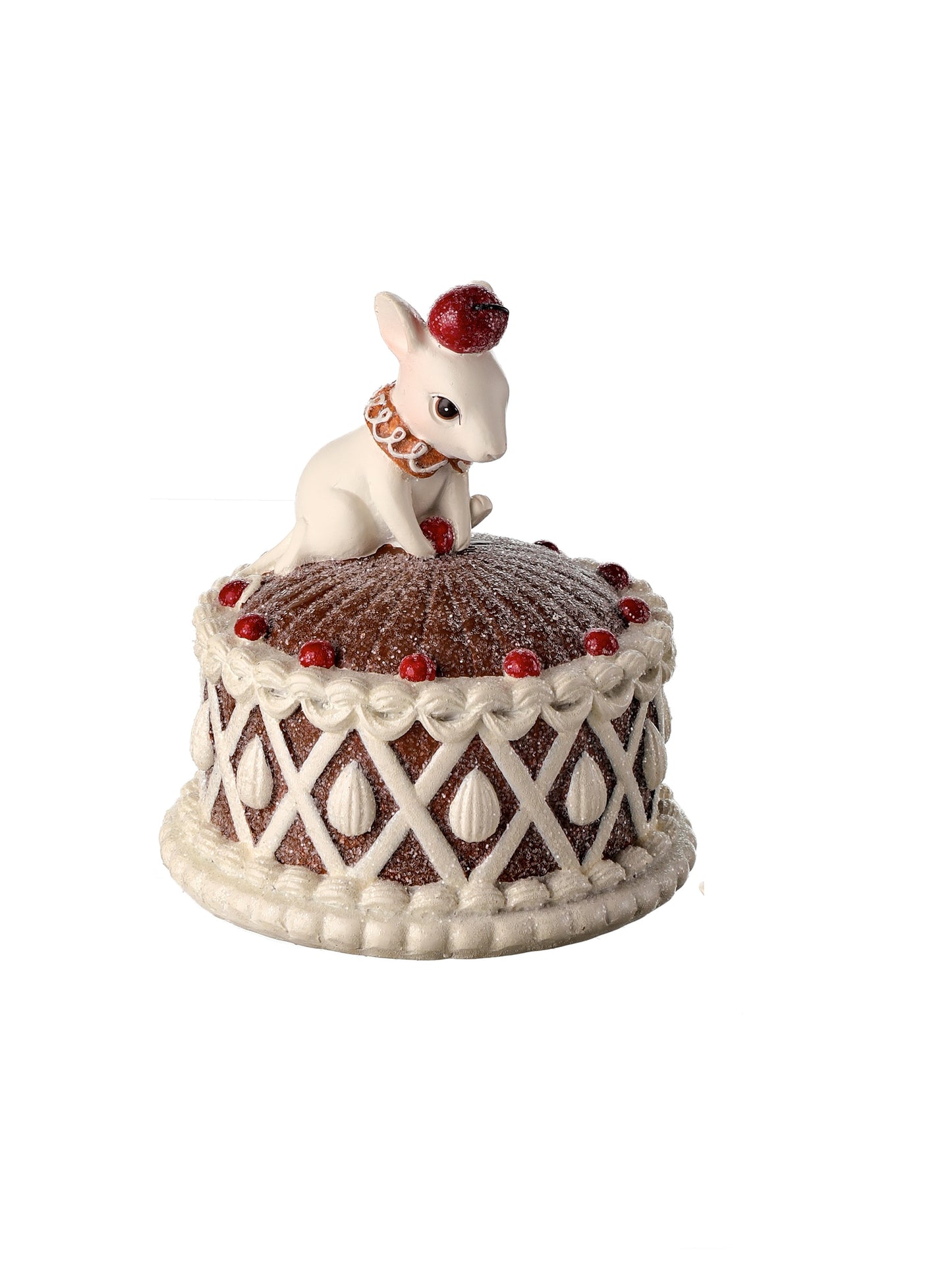 4.5" Resin Mouse on Gingerbread Cake – Christmas Decorations