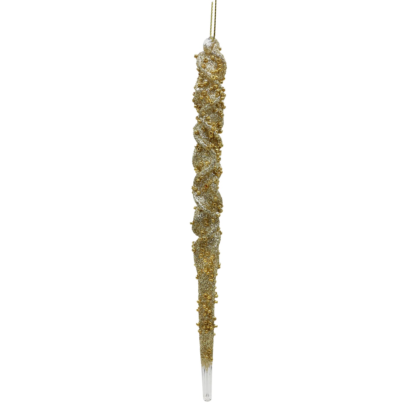 8" Glass Crystal Icicle Drop Ornament - Elegant Christmas Tree Decoration