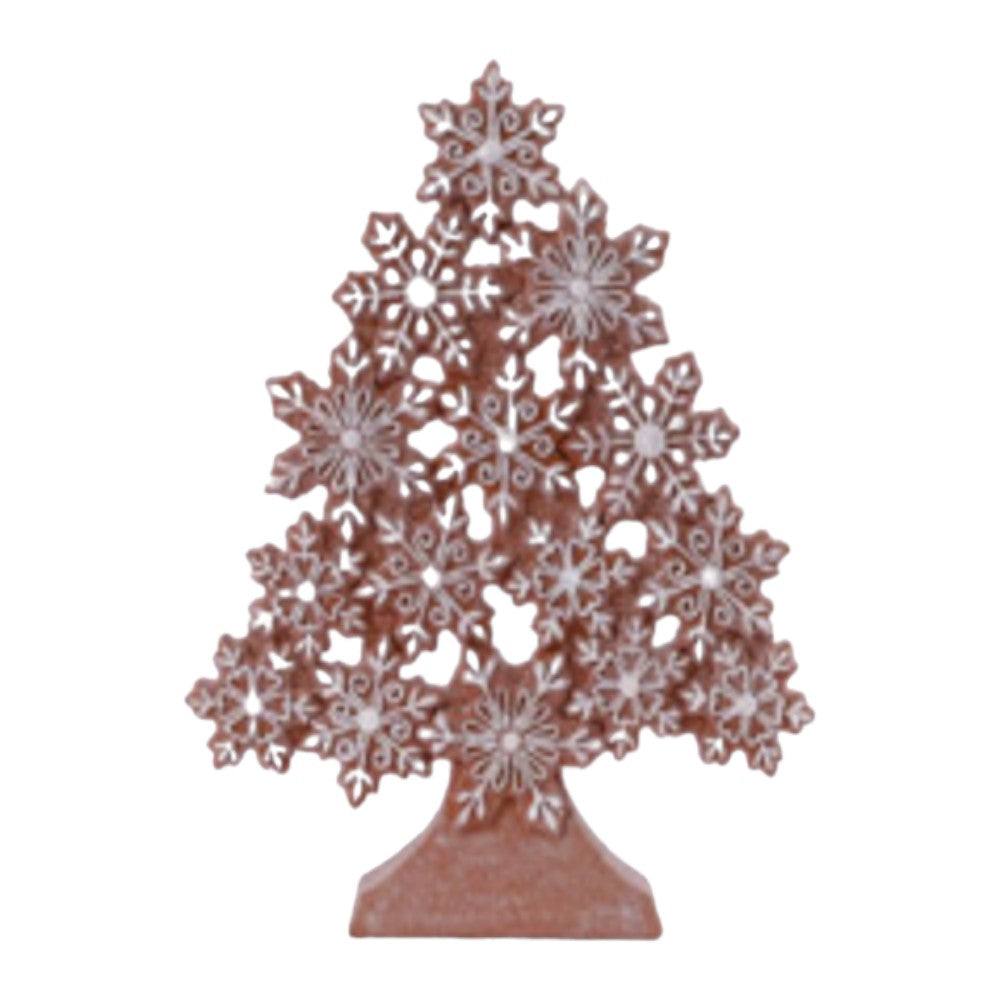 11.85" Gingerbread Snowflake Christmas Tree Decoration - Intricate Festive Holiday Decor