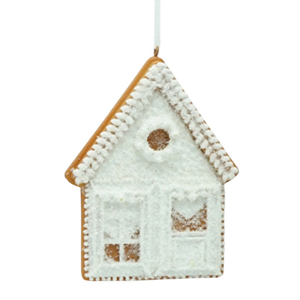 4" Frosted Gingerbread House Christmas Tree Ornament – Iced Holiday Cookie Decoration