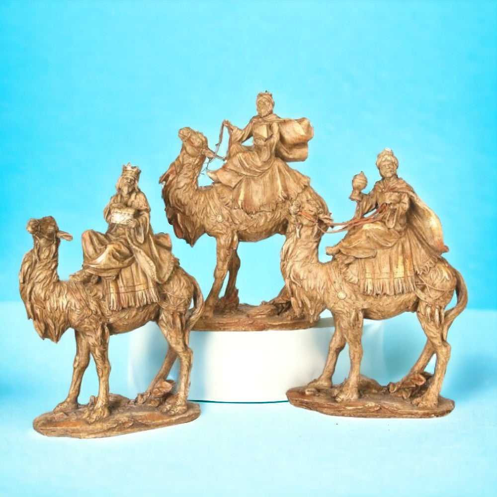 13" Resin 3 Wise Men Set Elegant Nativity Scene Christmas Decoration