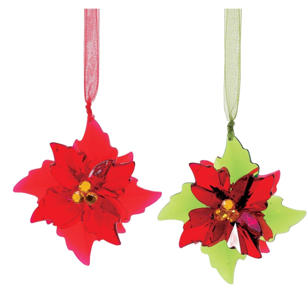 Mini Poinsettia Ornament-1.375"H