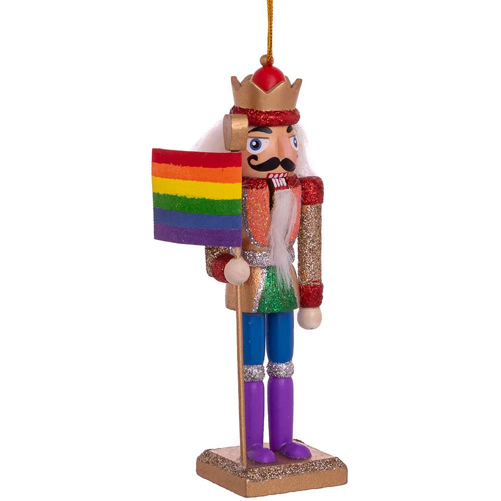 6" Gay Pride Nutcracker Ornament – Colorful Wooden Christmas Decoration