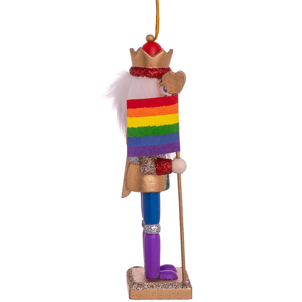 6" Gay Pride Nutcracker Ornament – Colorful Wooden Christmas Decoration