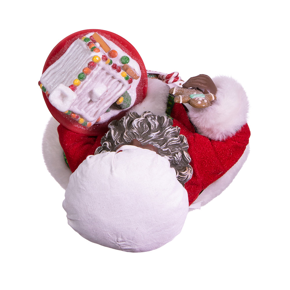 10.5" Fabriché™ African American Gingerbread Chef Santa – Festive Christmas Figure