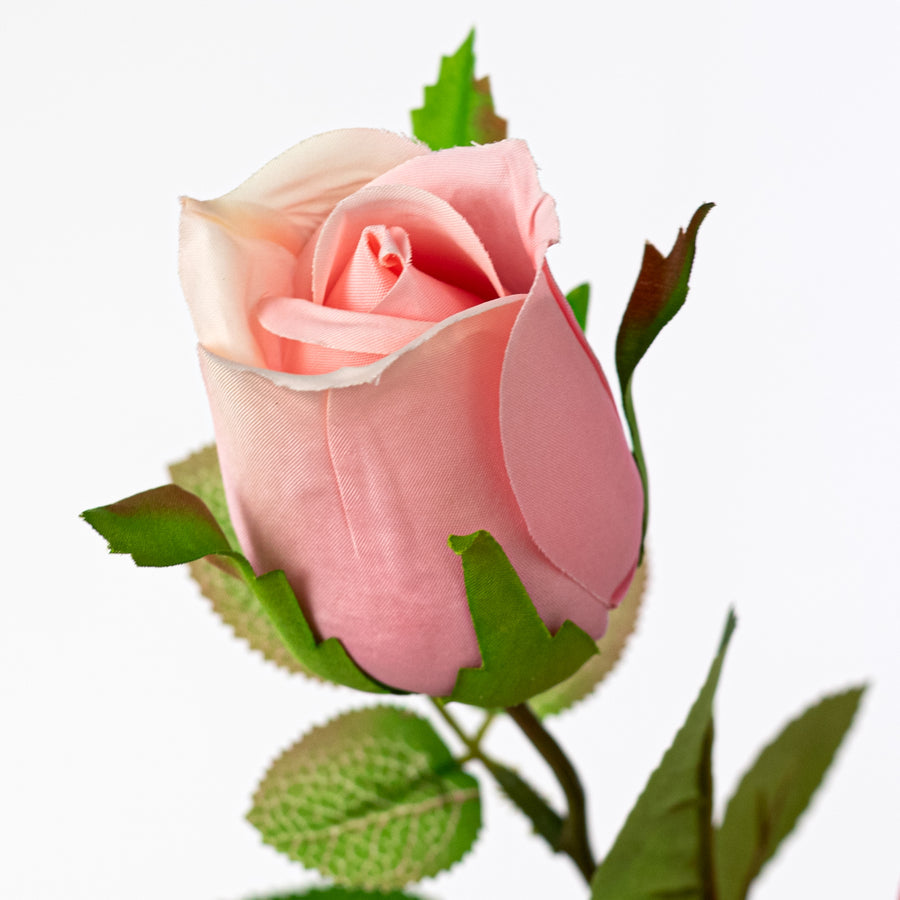 30" Pink Rose Spray – Realistic Faux Floral Stem