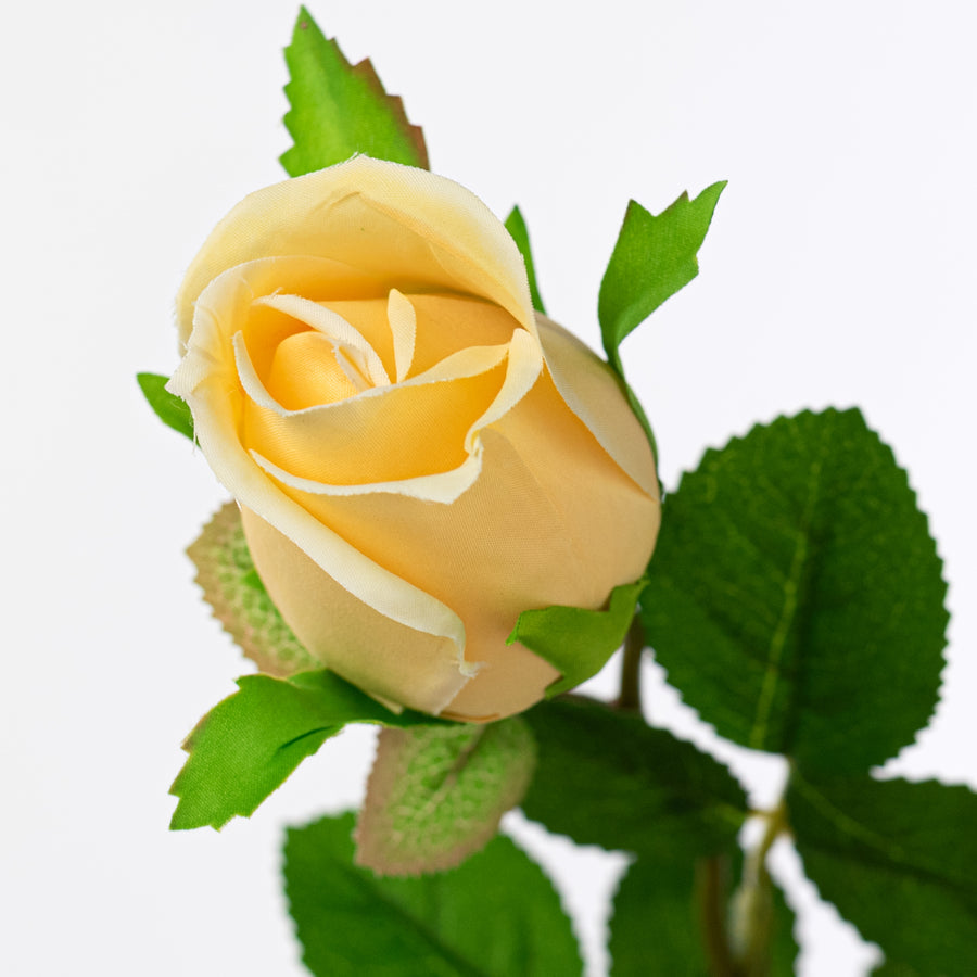 30" Yellow Rose Spray – Realistic Faux Floral Stem