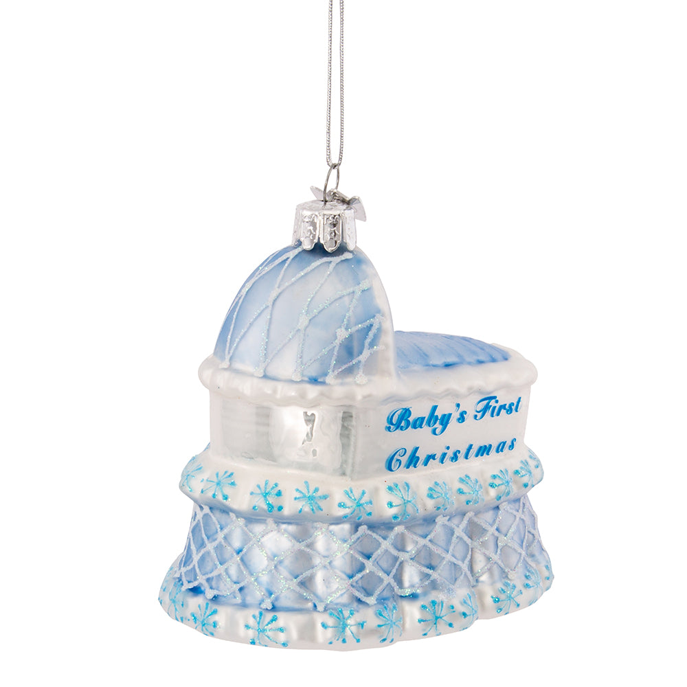 4" Noble Gems™ Baby Boy Glass Ornament Set 4-Piece Boxed Christmas Decoration