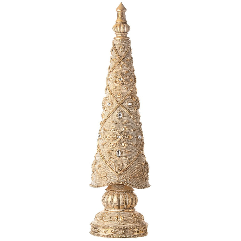26" Resin Jeweled Old World Christmas Tree - Elegant Vintage Holiday Decor