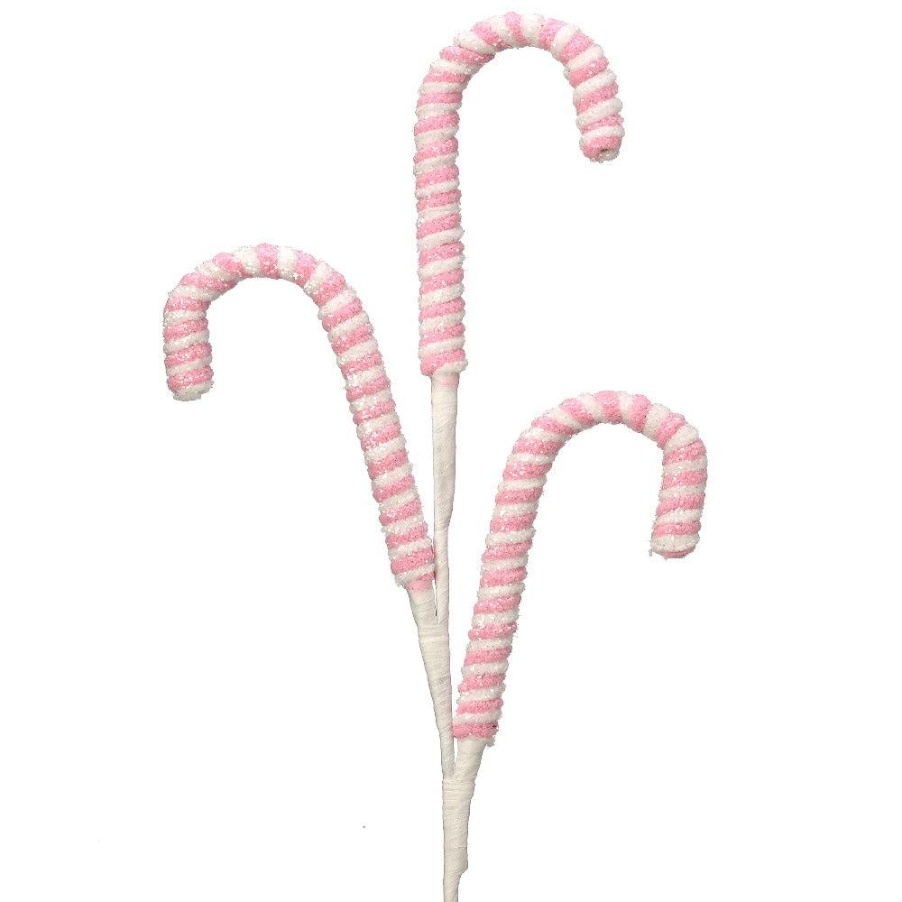FROSTED PASTEL CANDY CANE SPRAY X3