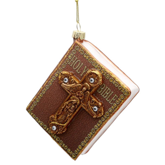 4” Holy Bible Ornament  Elegant Religious Christmas Decoration