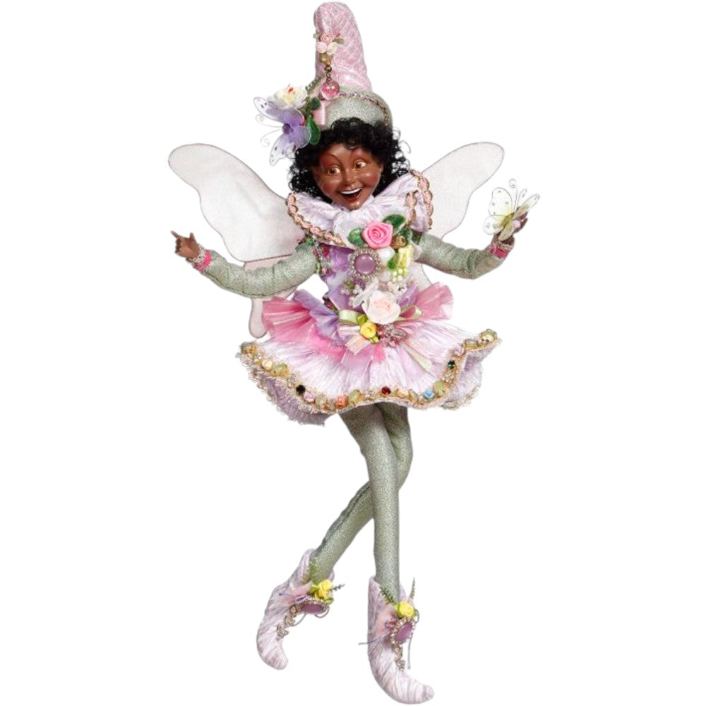 11" African American Flower Garden Fairy – Elegant Fairy-Themed Christmas Decoration