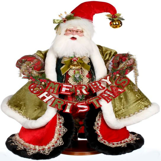 25" Merry Christmas Santa – Classic Holiday Figurine