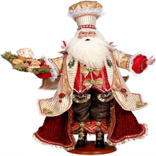 26" Tasty Cuisine Santa – Gourmet-Inspired Christmas Decoration