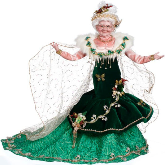 23" Emerald Glistening Mrs. Claus – Elegant Christmas Figurine
