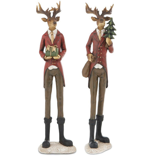 12.5" Reindeer in Suit - 2 Assorted Styles - Christmas Decoration