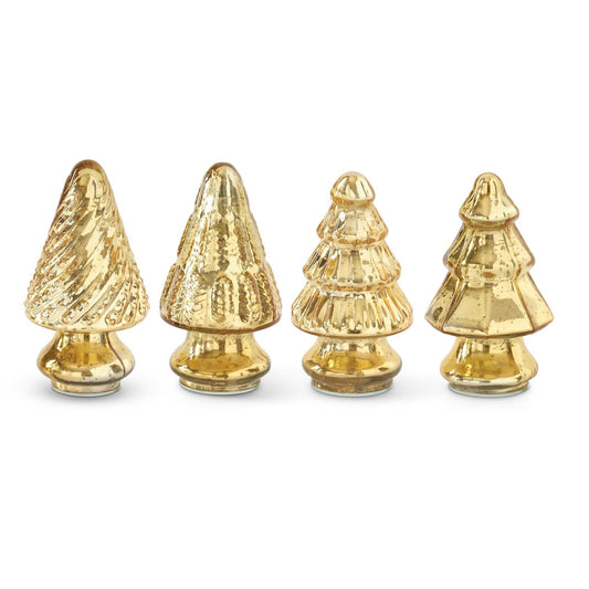 5.25" Mini Gold Mercury Glass Christmas Ornament – Vintage-Inspired Holiday Decor
