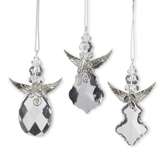 4" Angel Ornaments with Metal Wings – Elegant Christmas Tree Decorations
