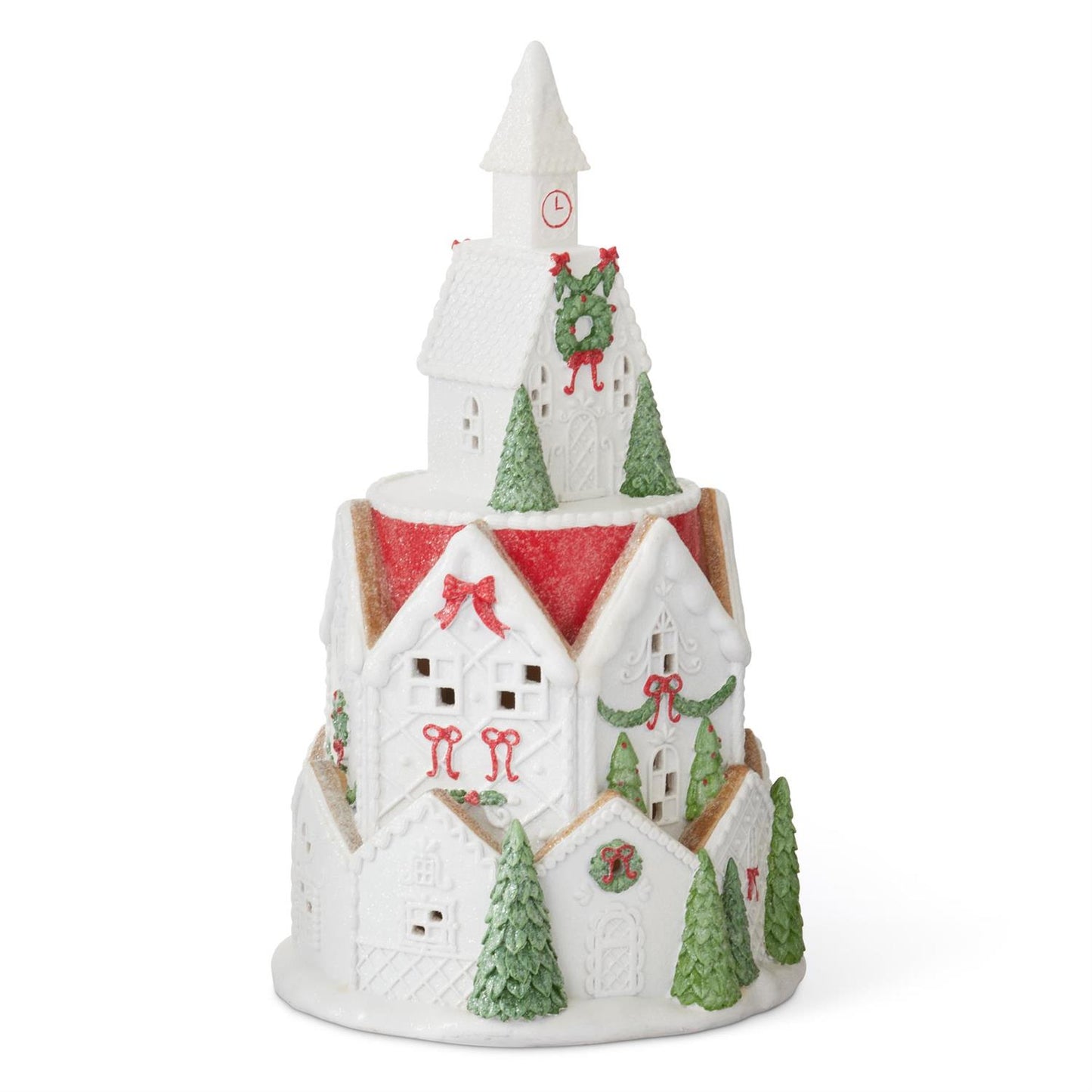 20" Gingerbread House Tower with LED Lights – Unique Festive Holiday Decoration