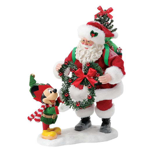 10.5" Santa with Mickey Mouse – Whimsical Christmas Figurine