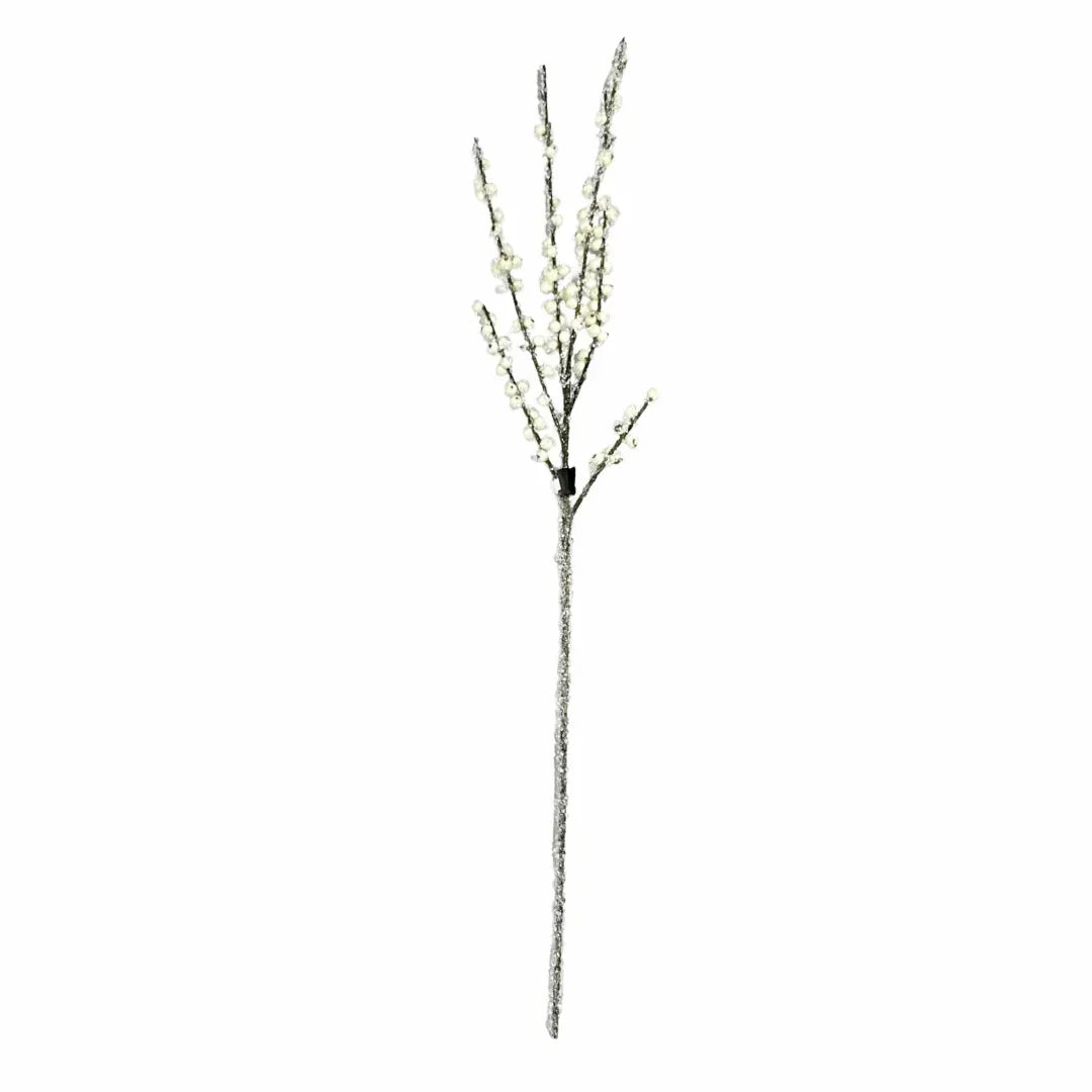 33" Iced White Berry Stem - Elegant Winter Christmas Decor