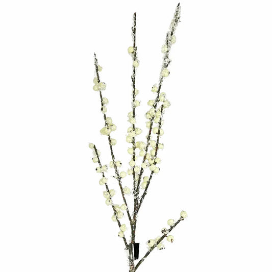 33" Iced White Berry Stem - Elegant Winter Christmas Decor