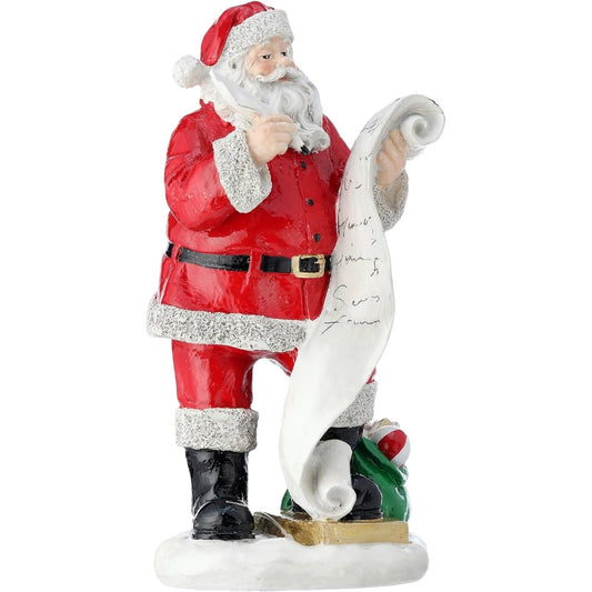 10" Santa Checking His List Twice – Festive Christmas Holiday Figure
