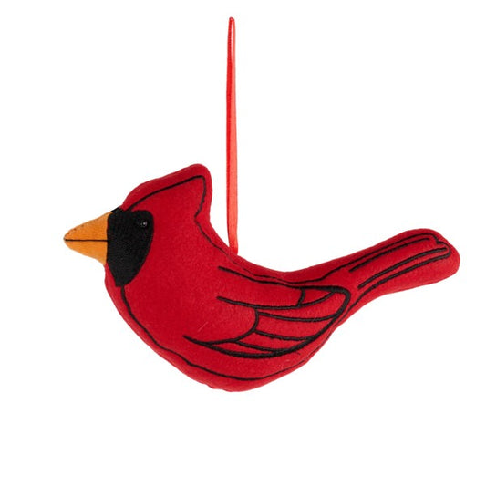 6.75" Embroidered Cardinal Ornament