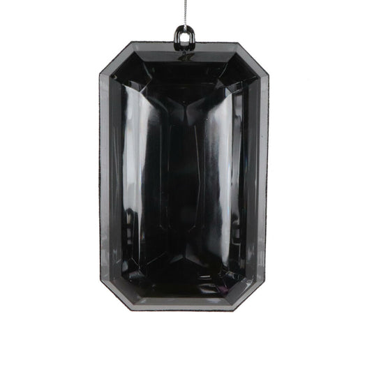8″ Black Rectangle Jewel Glitter Ornament – Sparkling Acrylic Jewel
