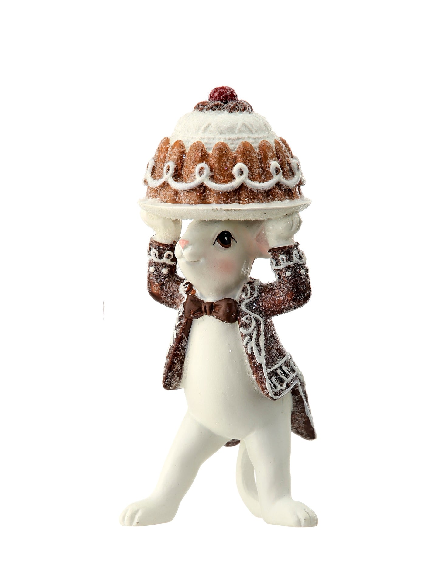 4" Resin Mouse Holding Gingerbread Cake – Set of 2 Assorted Christmas Decorations