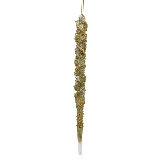 8" Glass Crystal Icicle Drop Ornament - Elegant Christmas Tree Decoration