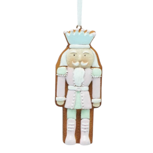 4" Royal Nutcracker Gingerbread Ornament – Pastel Cookie Christmas King