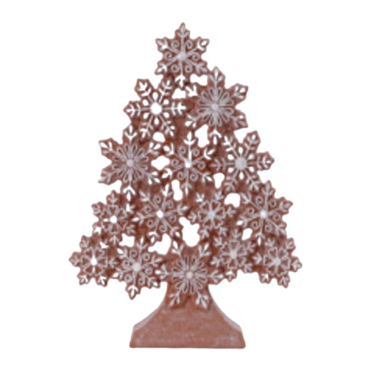 11.85" Gingerbread Snowflake Christmas Tree Decoration - Intricate Festive Holiday Decor