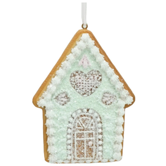 4" Pastel Gingerbread Cookie Ornament – Pink & Mint Ball with Frosting