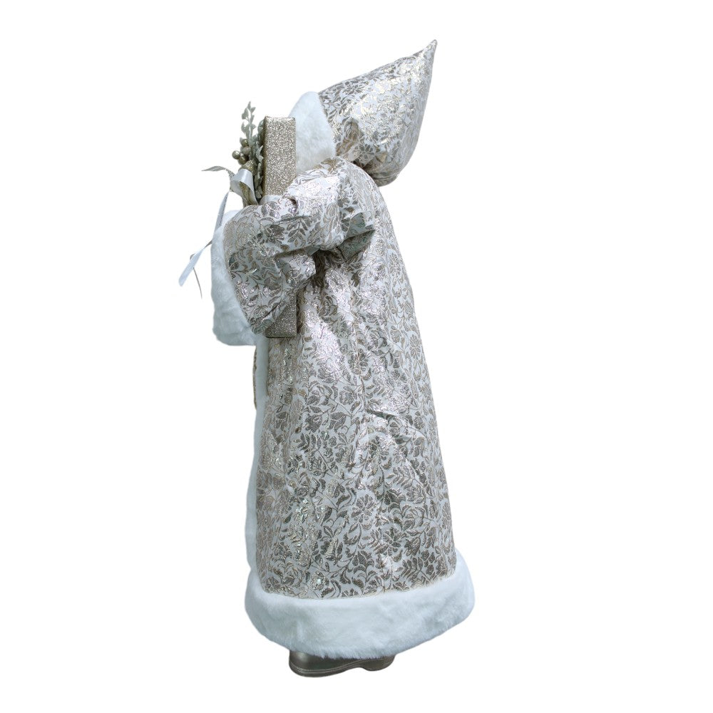 40” Ivory & Gold Santa Claus Figure Christmas Decoration - Elegant Holiday Decor