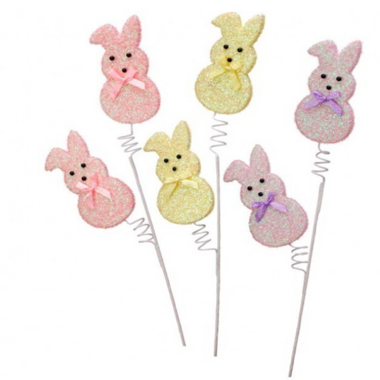 27" Pink Easter Bunny Peep  Pick – Pastel Spring Decoration