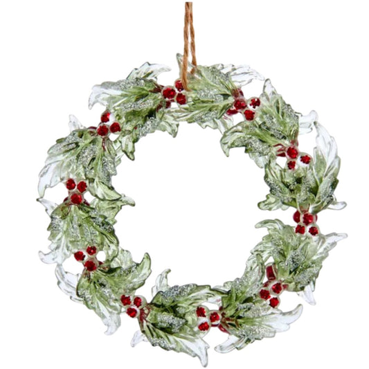 5.2" Birch Berry Wreath Ornament – Natural Rustic Christmas Decoration