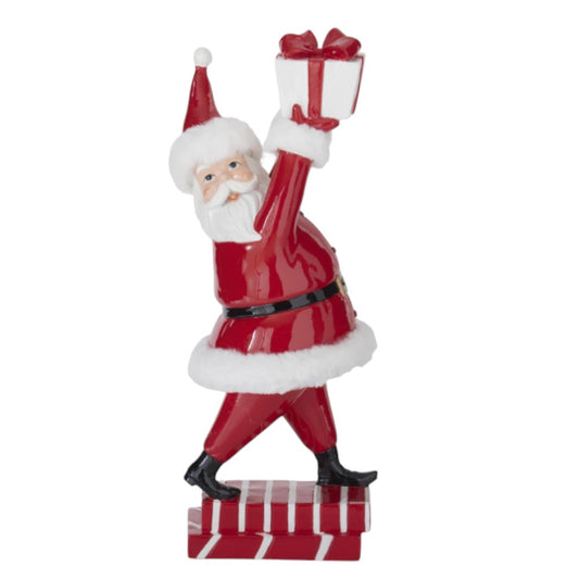 16.5" Santa Holding Gift  Festive Christmas Decoration for a Joyful Season