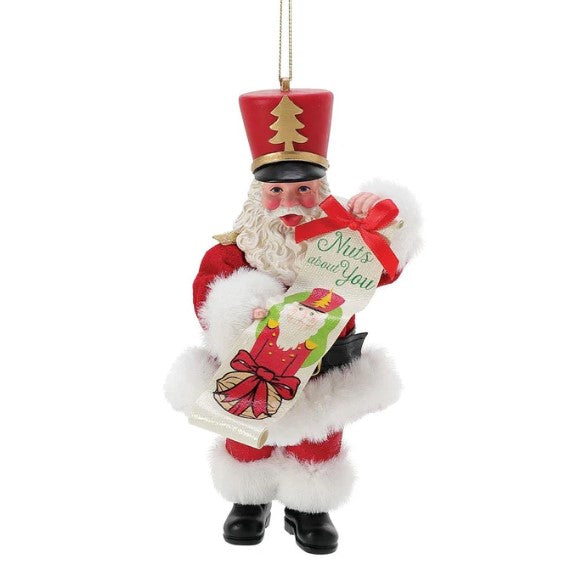 6" Santa Ornament with Scroll – Hanging Decoration