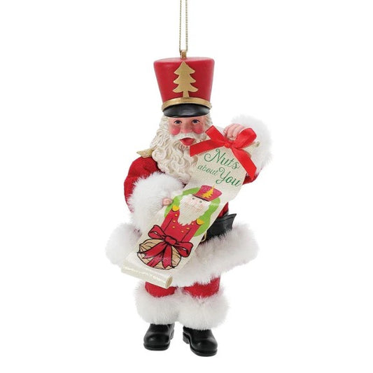 6" Santa Ornament with Scroll – Hanging Decoration