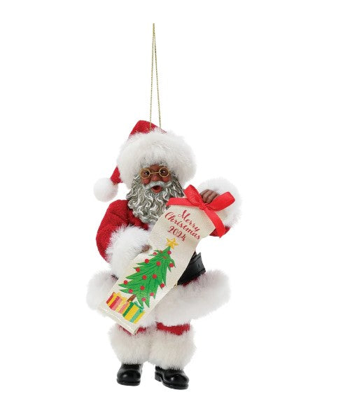 6" African American Santa Christmas Ornament