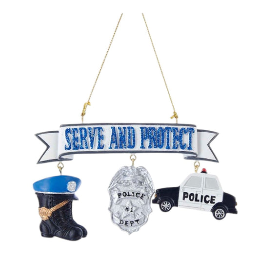 4” Policeman with Dangles Ornament - Whimsical Christmas Decoration