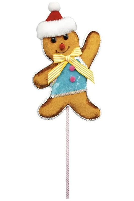 12" Gingerbread Boy Pick – Cute Christmas Tree Decoration