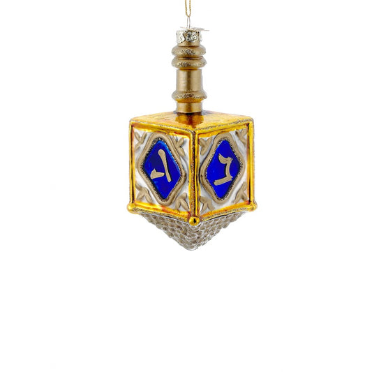 4” Jewish Dreidel Glass Ornament  Elegant Hanukkah Decoration