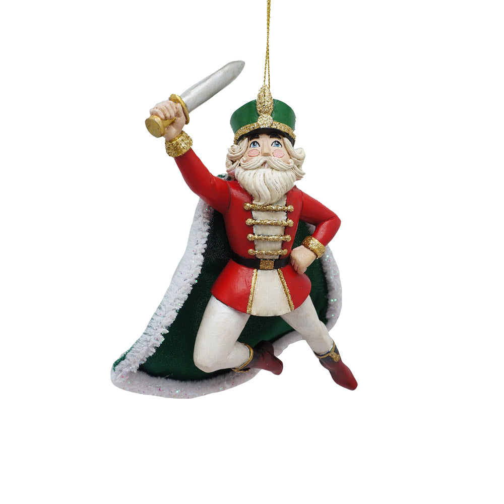 6" Nutcracker Prince Ornament – Elegant Resin Christmas Decoration