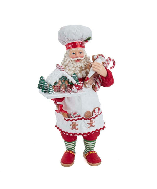 10.5" Fabriché Gingerbread Chef Santa – Festive Christmas Decoration